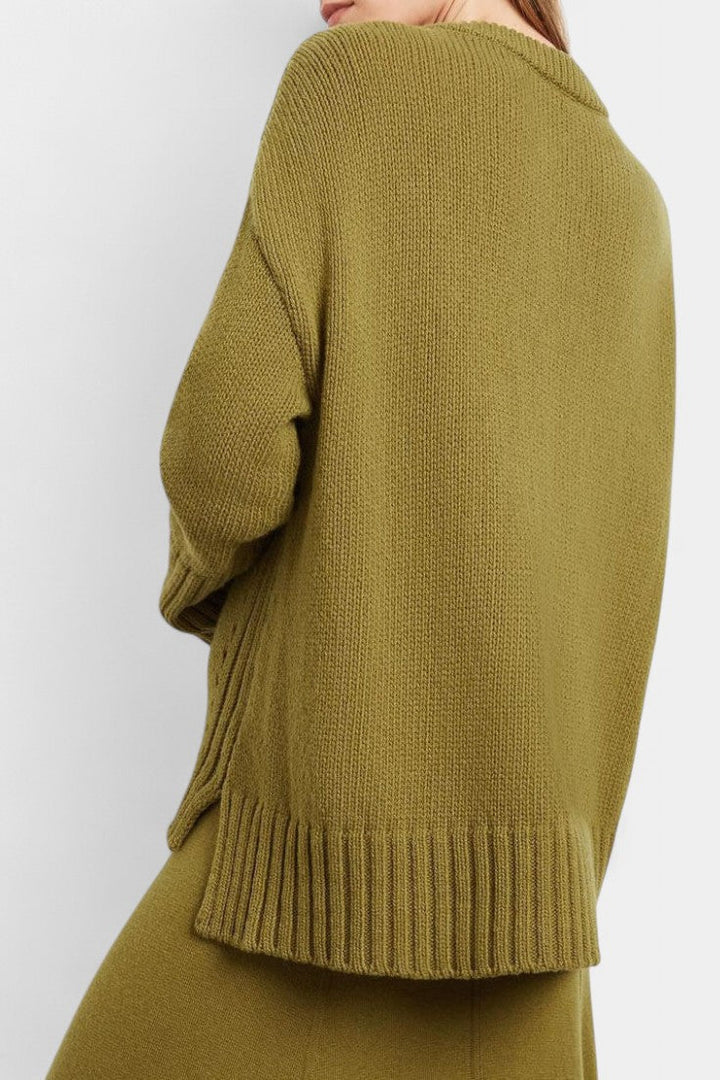 Gelsomina High Neck Sweater and Ribbed Maxi Skirt Set