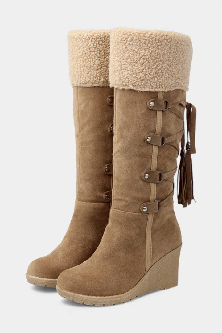 Gemma Wedge-Heeled Winter Boots with Cozy Fur Lining