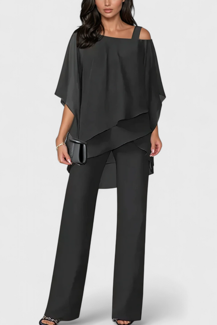 Flowy Off-Shoulder Two-Piece Simonetta Set