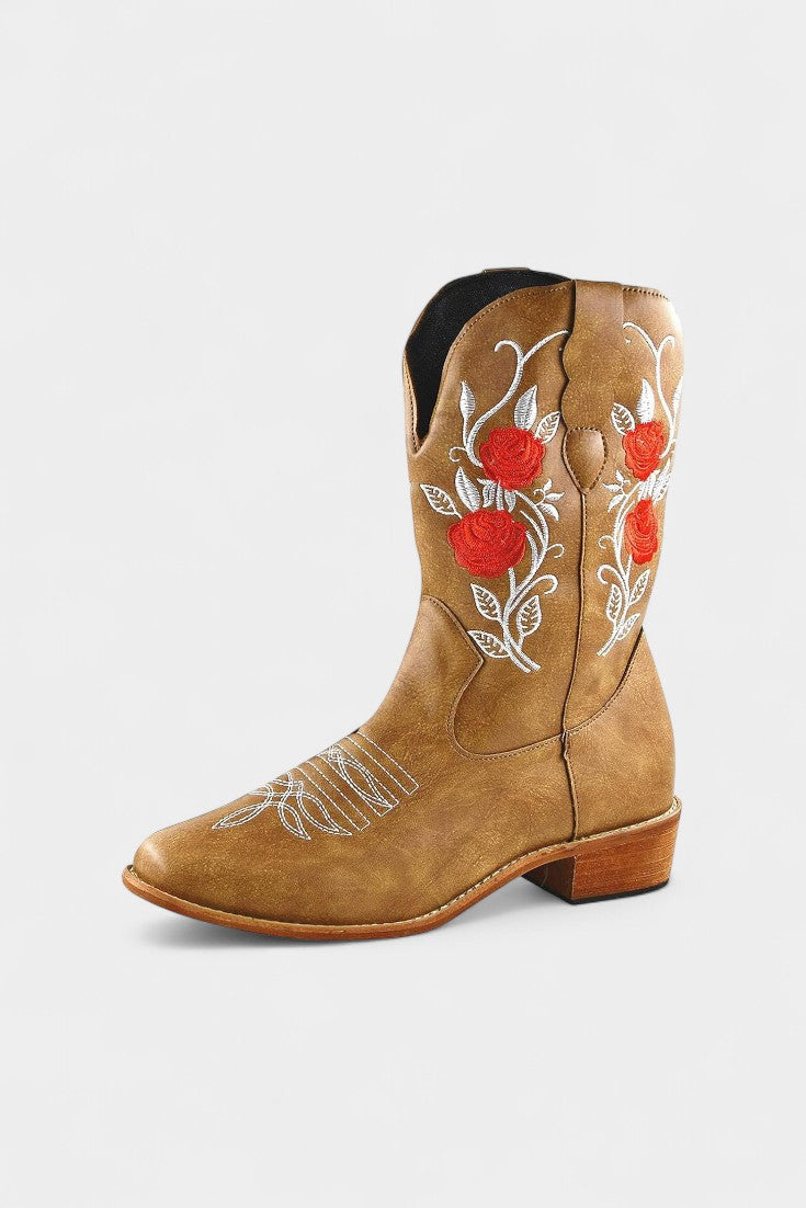 Pink Emma Embroidered Cowboy Boots