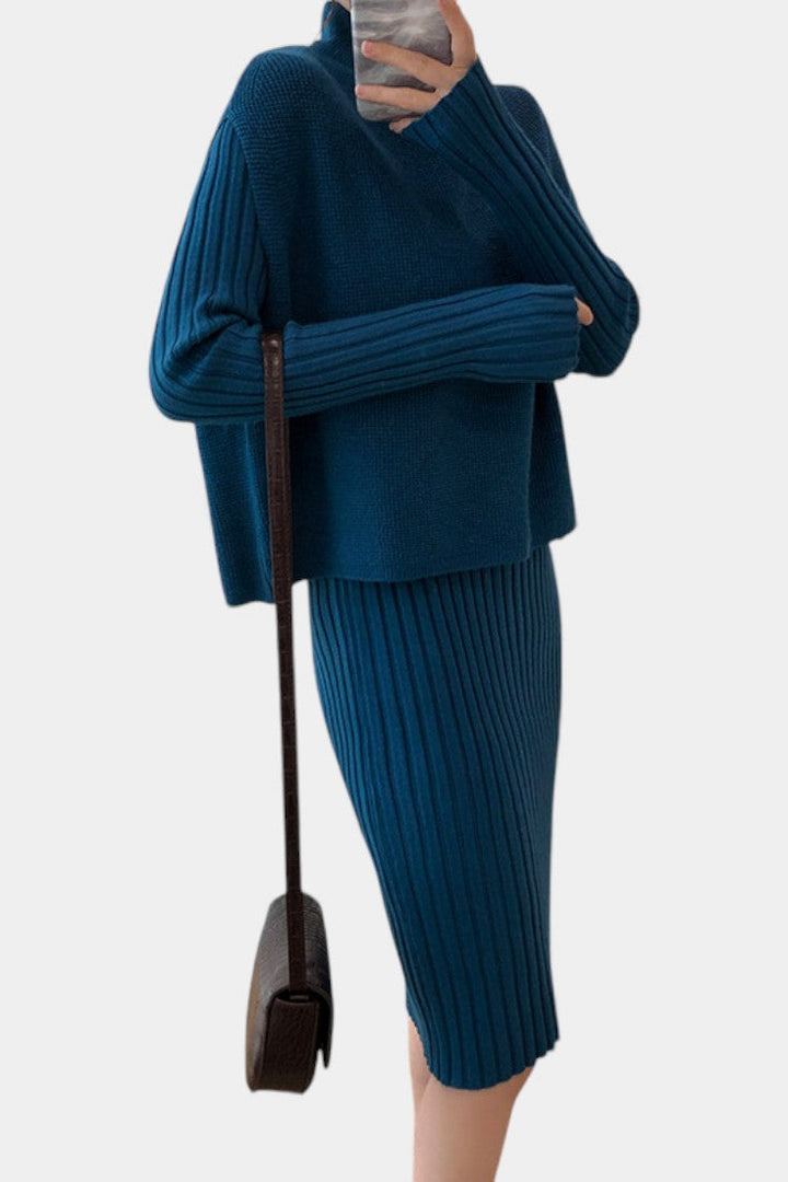 Eleonora Modern Silhouette Two-Piece Knit Ensemble