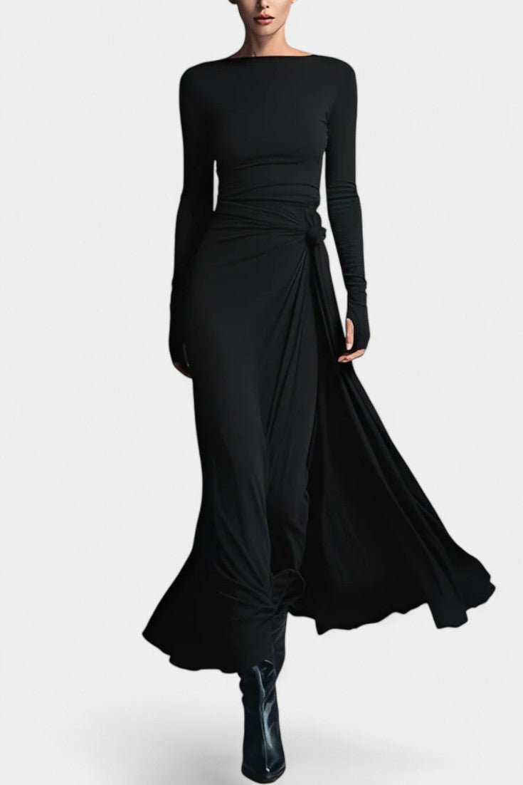 Gray Vera Long Wrap Dress