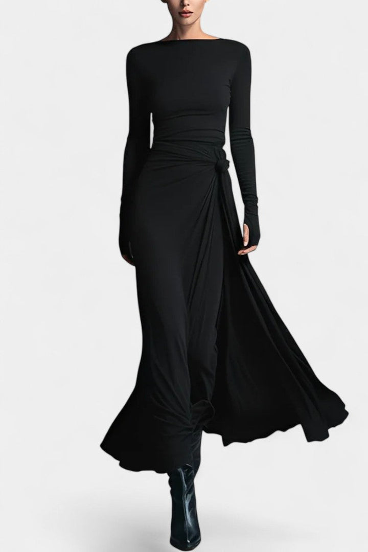 Gray Vera Long Wrap Dress