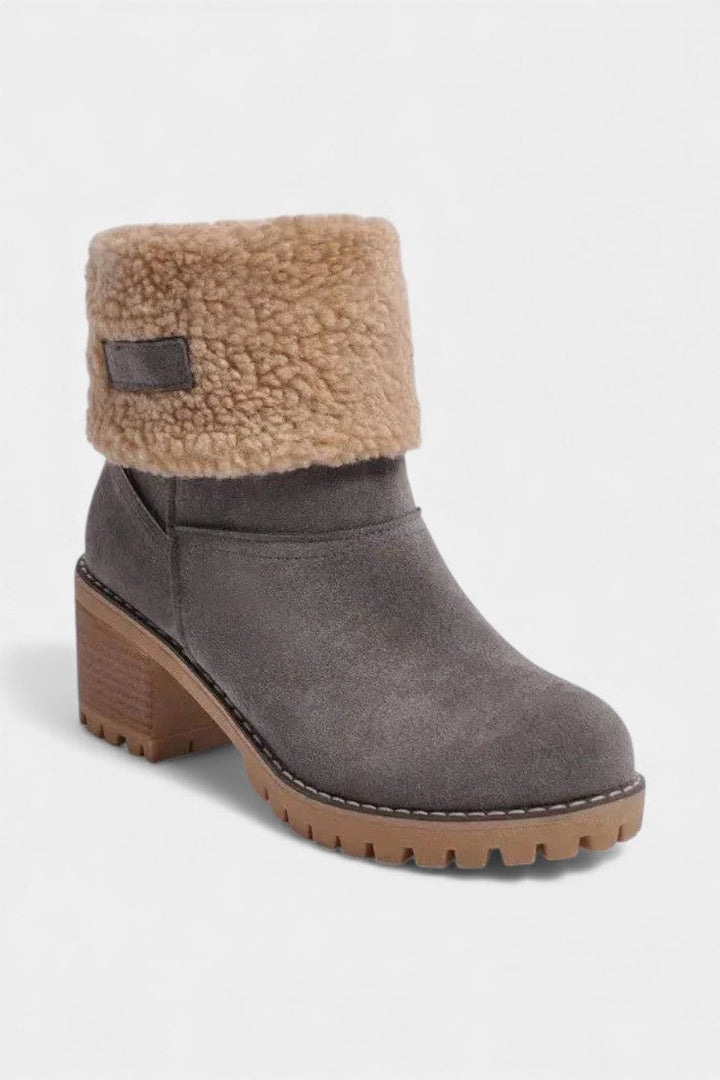 Francesca Virginia Faux Fur Block Heel Ankle Boots