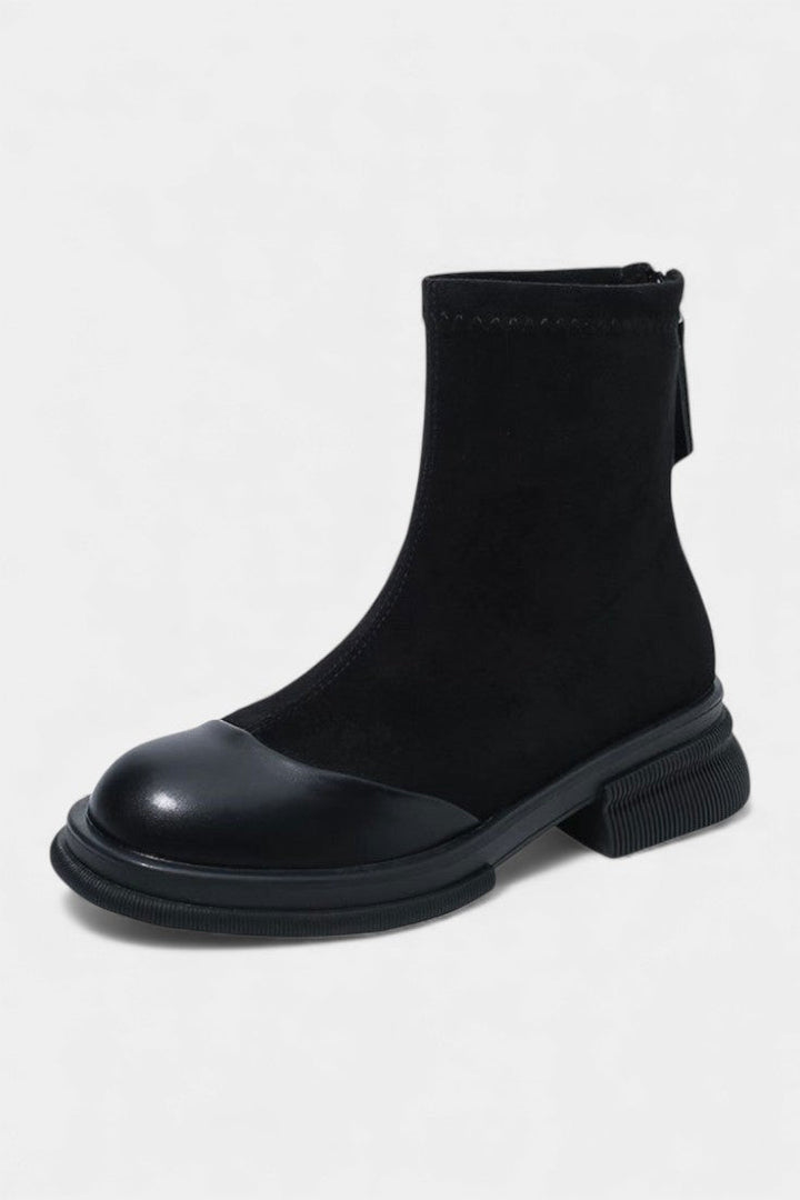 Sara Chunky Sole Ankle Boots with Buckle Accent
