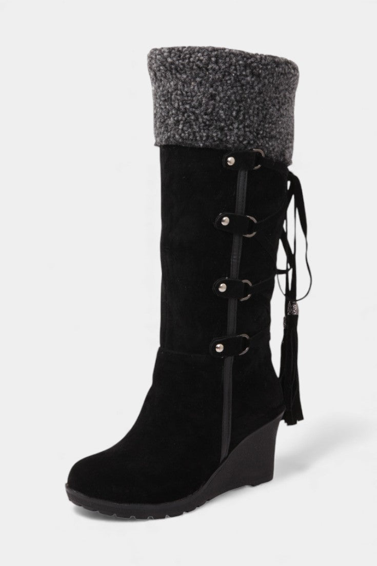 Gemma Wedge-Heeled Winter Boots with Cozy Fur Lining