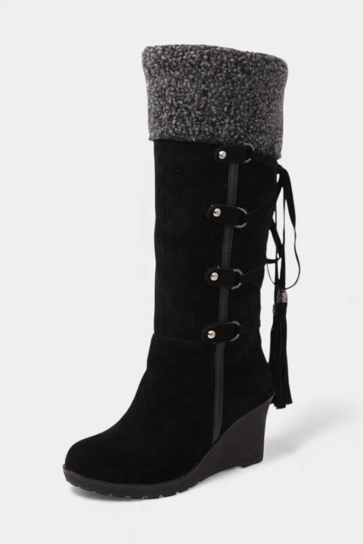 Gemma Wedge-Heeled Winter Boots with Cozy Fur Lining