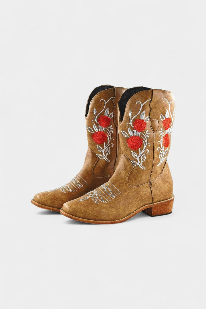 Pink Emma Embroidered Cowboy Boots