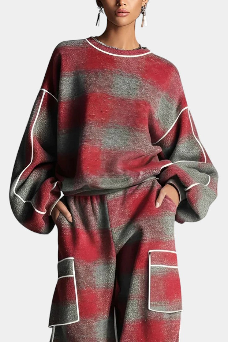 Simona Urban Checkered Color-Block Ensemble