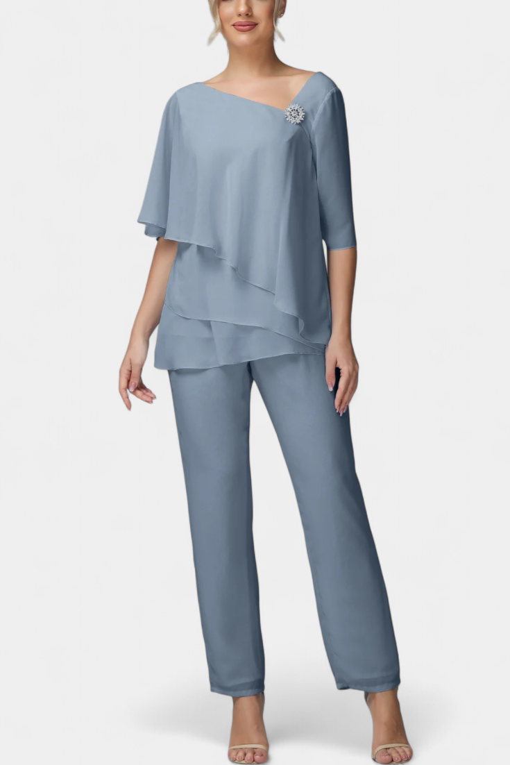Liliana Sleeveless Top with High-Waisted Fluid Leg Pants Set