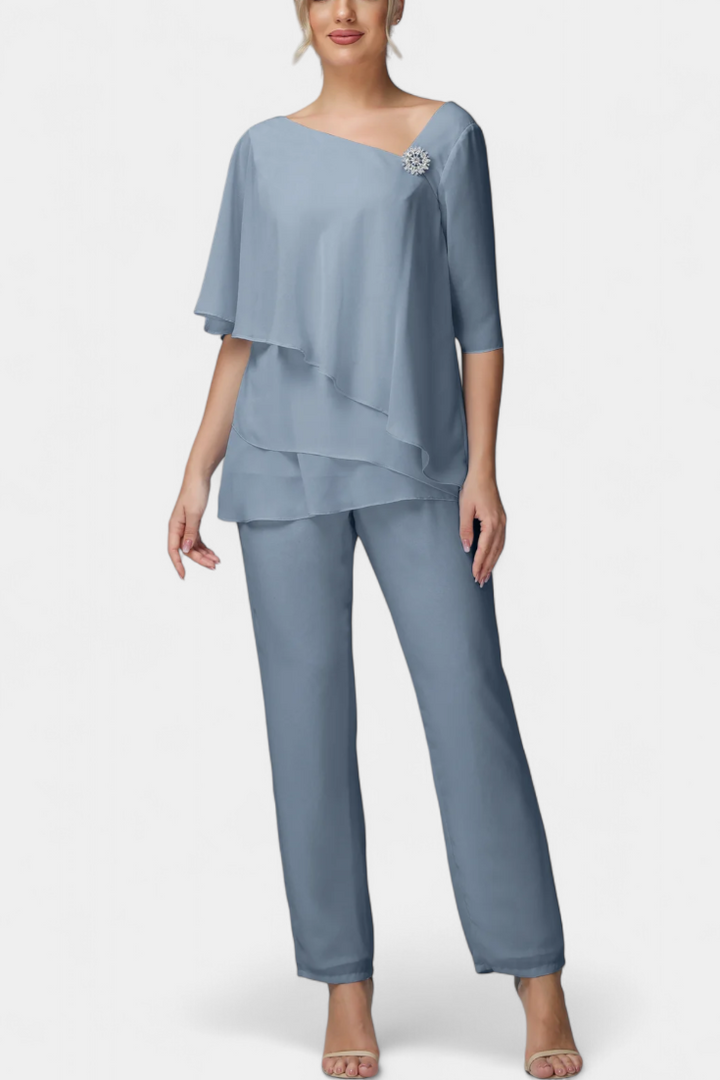 Liliana Sleeveless Top with High-Waisted Fluid Leg Pants Set
