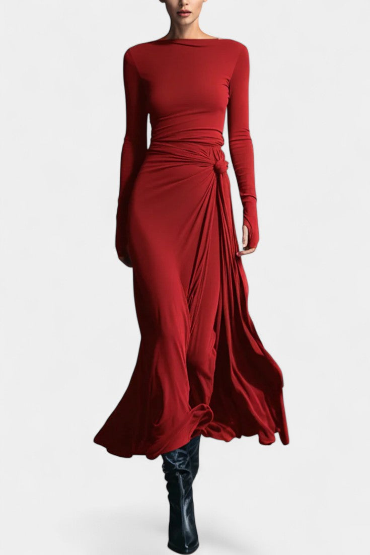 Gray Vera Long Wrap Dress