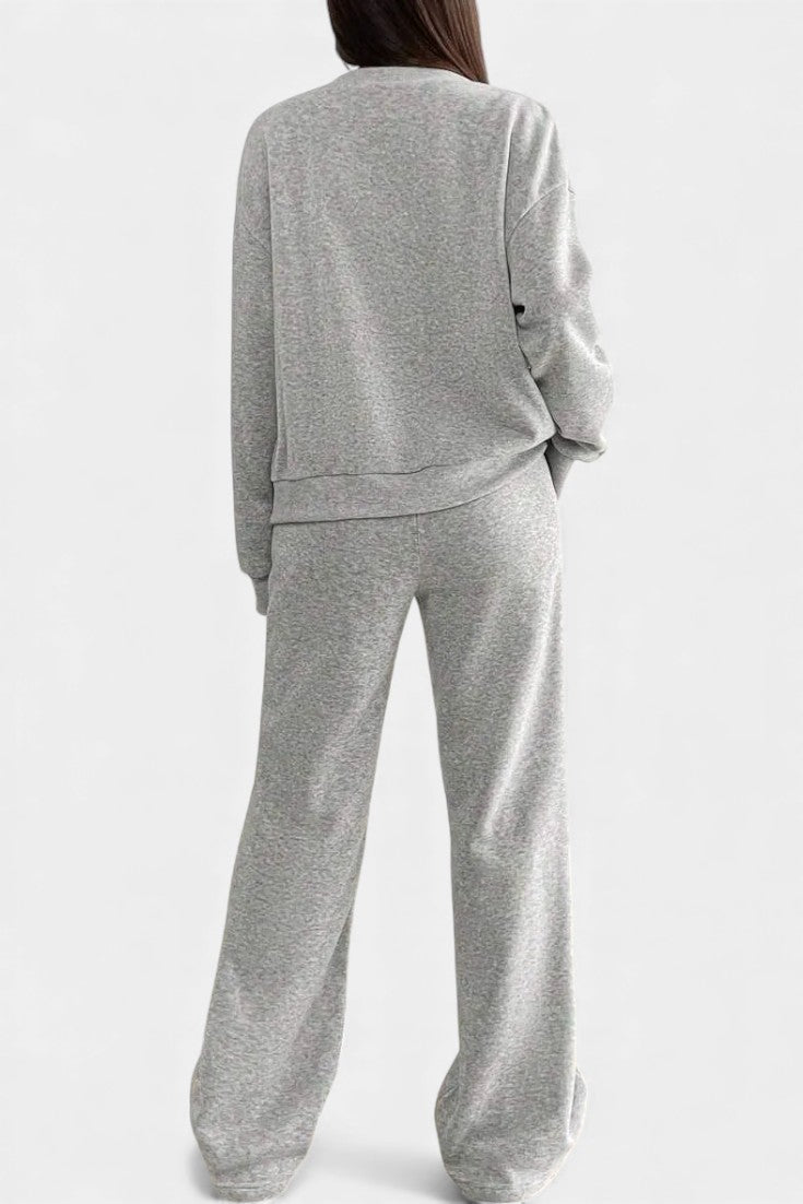 Emilia Cozy Cardigan Jacket & Wide-Leg Pants Set