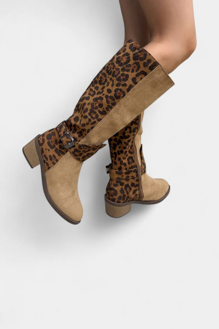 Flora Stylish and Cozy Leopard Print Boots