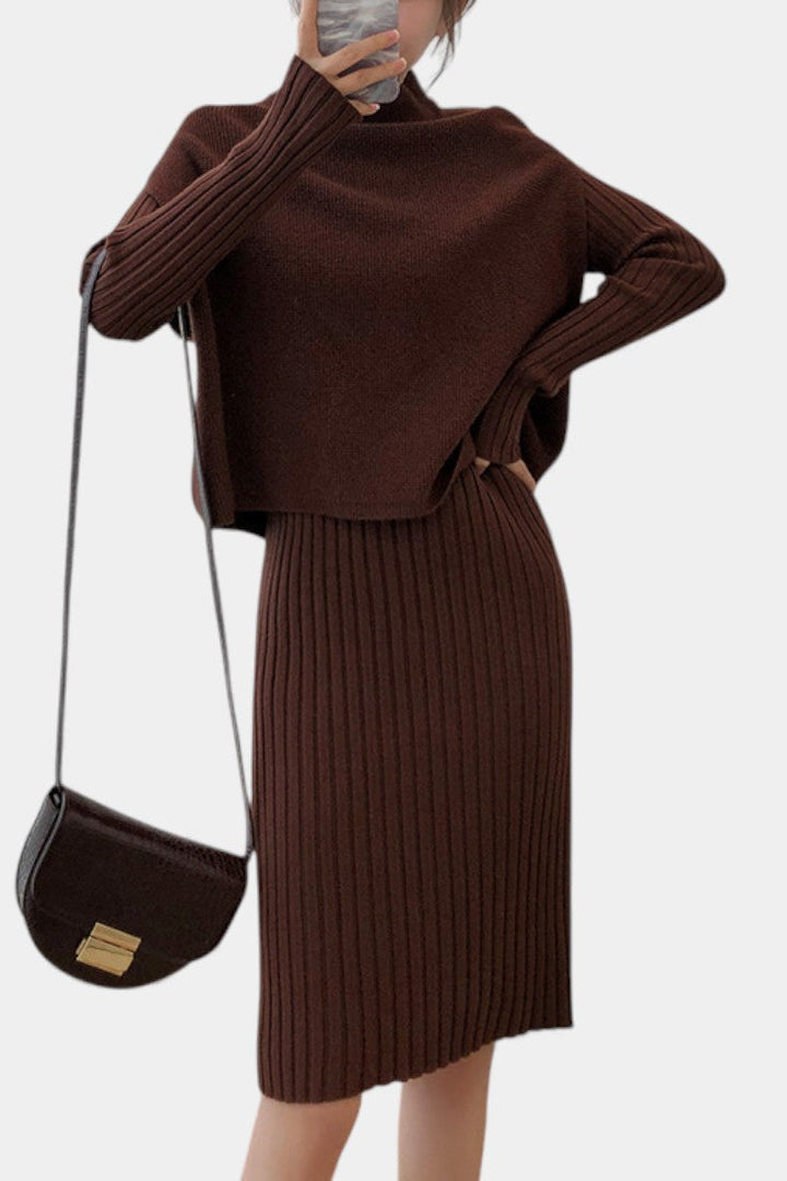 Eleonora Modern Silhouette Two-Piece Knit Ensemble