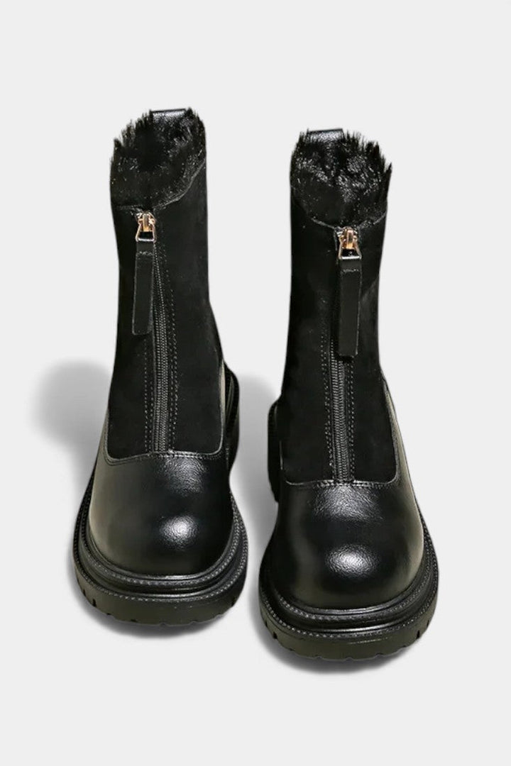 Candida Cleated Sole Boots with Faux Fur Trim
