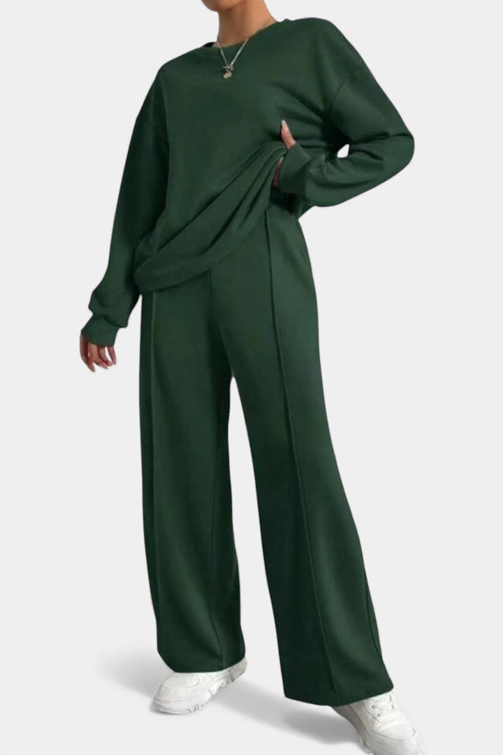 Dafne Relaxed Fit Sweatshirt & High-Waisted Trousers Set
