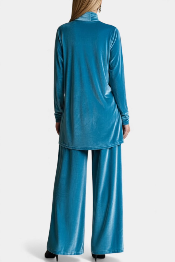 Cesarina Velvet High Neck Split Jumpsuit