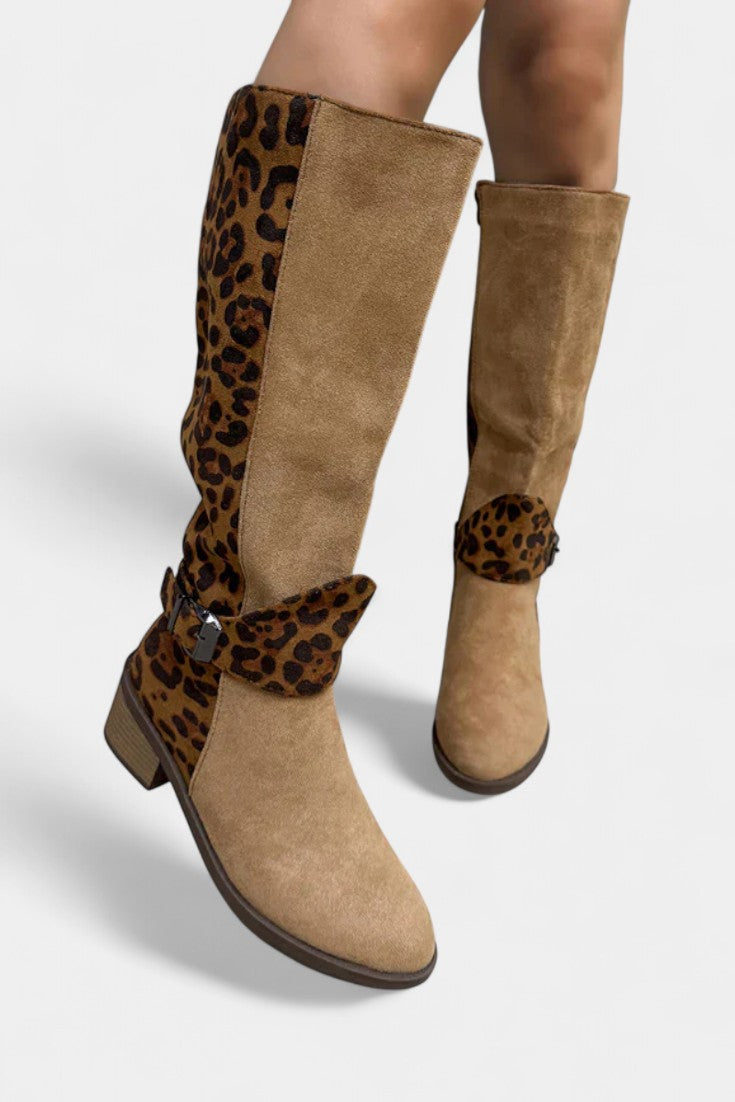 Flora Stylish and Cozy Leopard Print Boots