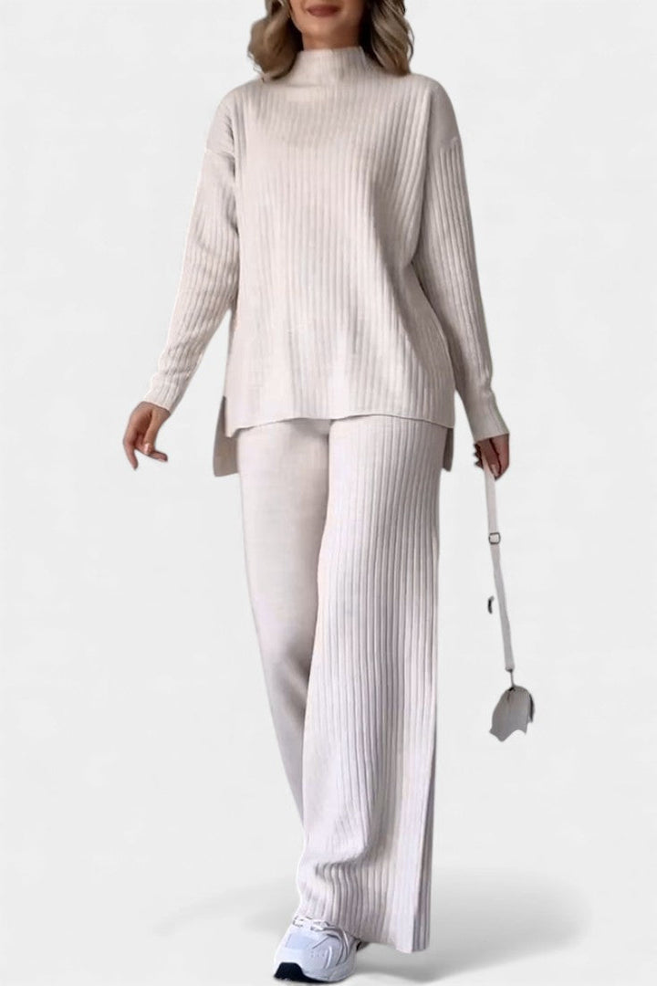 Concetta Stylish Casual Knit Set with Side Slit