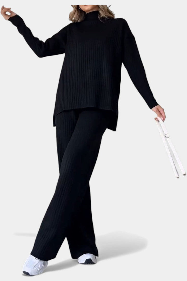 Concetta Stylish Casual Knit Set with Side Slit