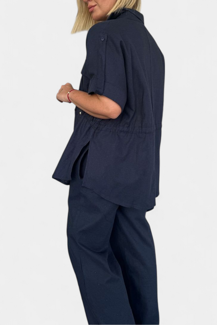 Marta Relaxed Fit Two-Piece Linen and Cotton Set