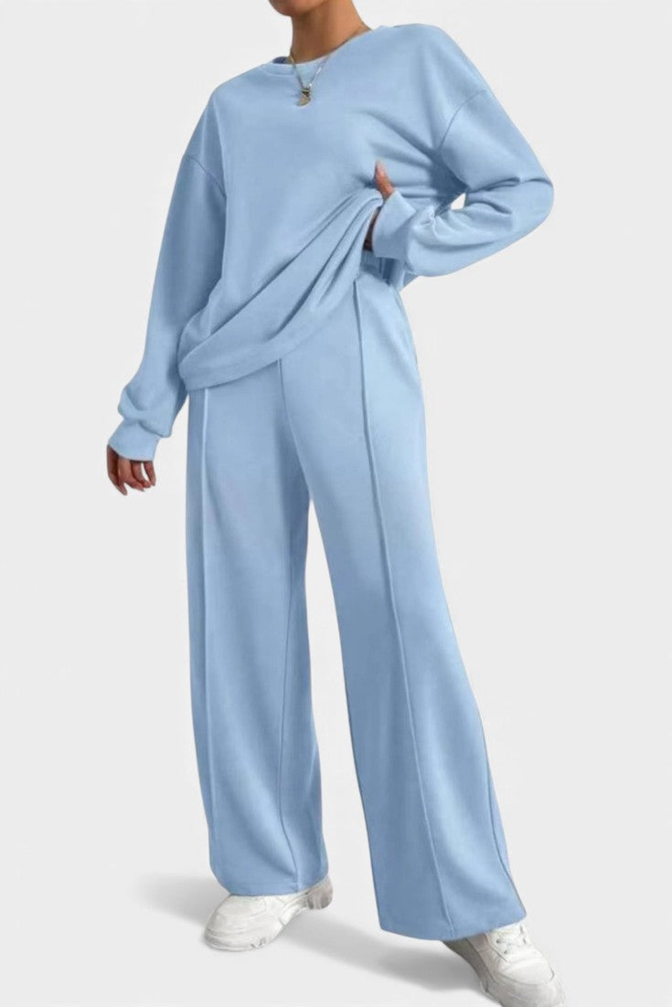 Dafne Relaxed Fit Sweatshirt & High-Waisted Trousers Set