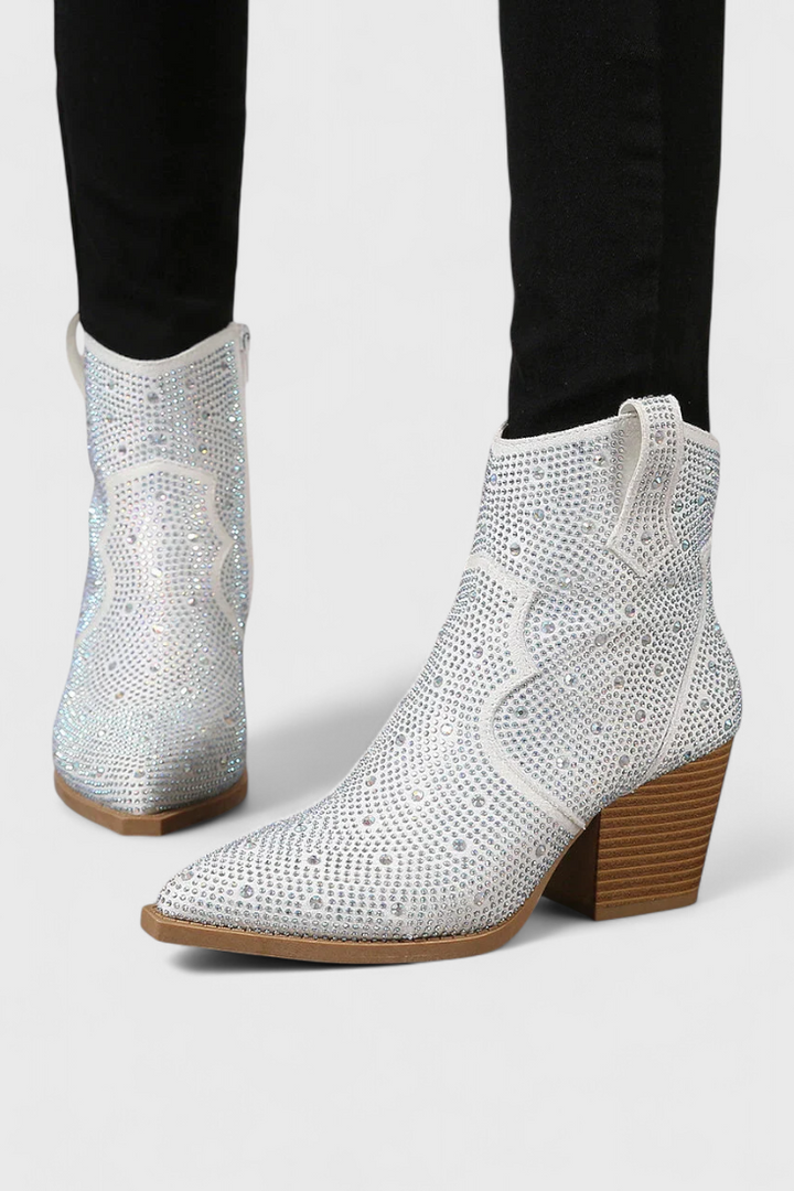 Daniela Zippered Patchwork Boots with Durable Sole