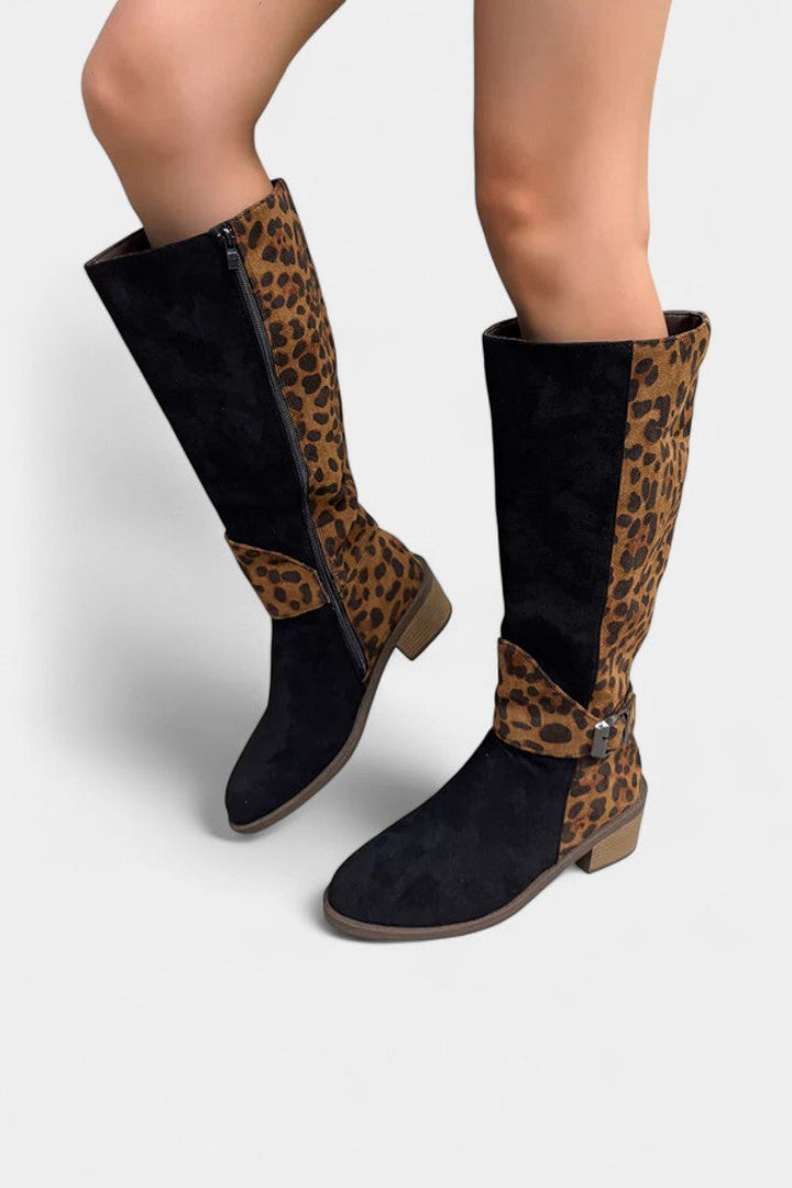 Flora Stylish and Cozy Leopard Print Boots