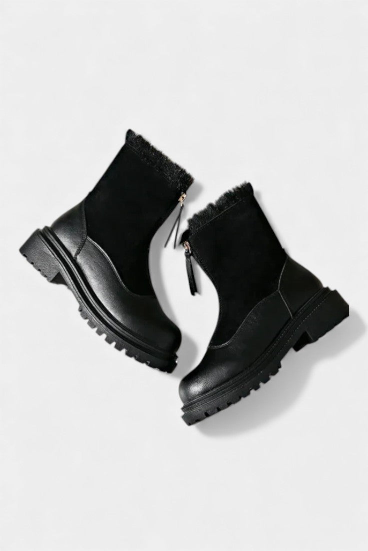 Candida Cleated Sole Boots with Faux Fur Trim