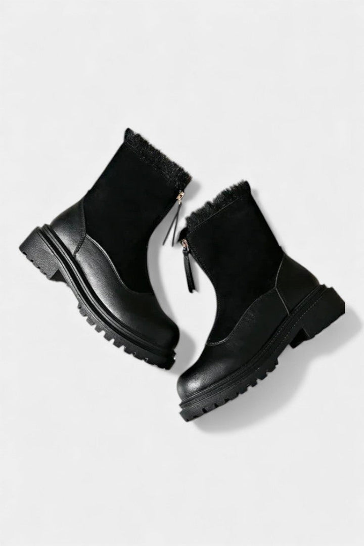 Candida Cleated Sole Boots with Faux Fur Trim