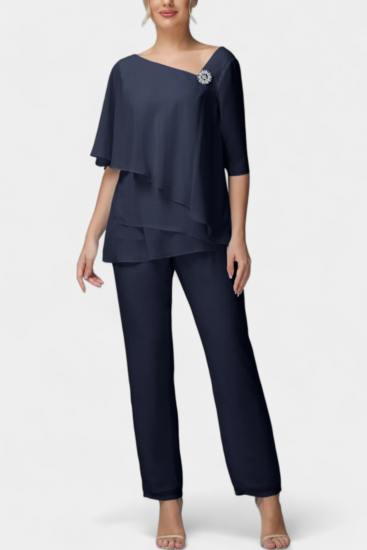 Liliana Sleeveless Top with High-Waisted Fluid Leg Pants Set