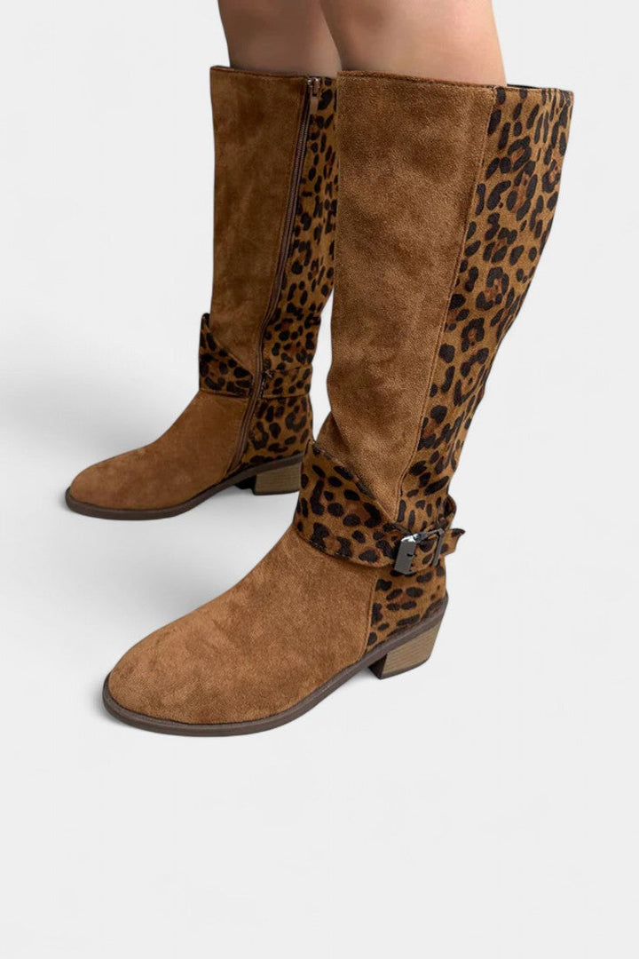 Flora Stylish and Cozy Leopard Print Boots