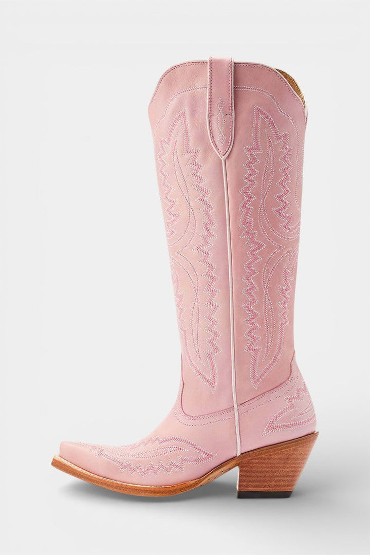 Gioia Retro Western Embroidered Pointed Toe Booties