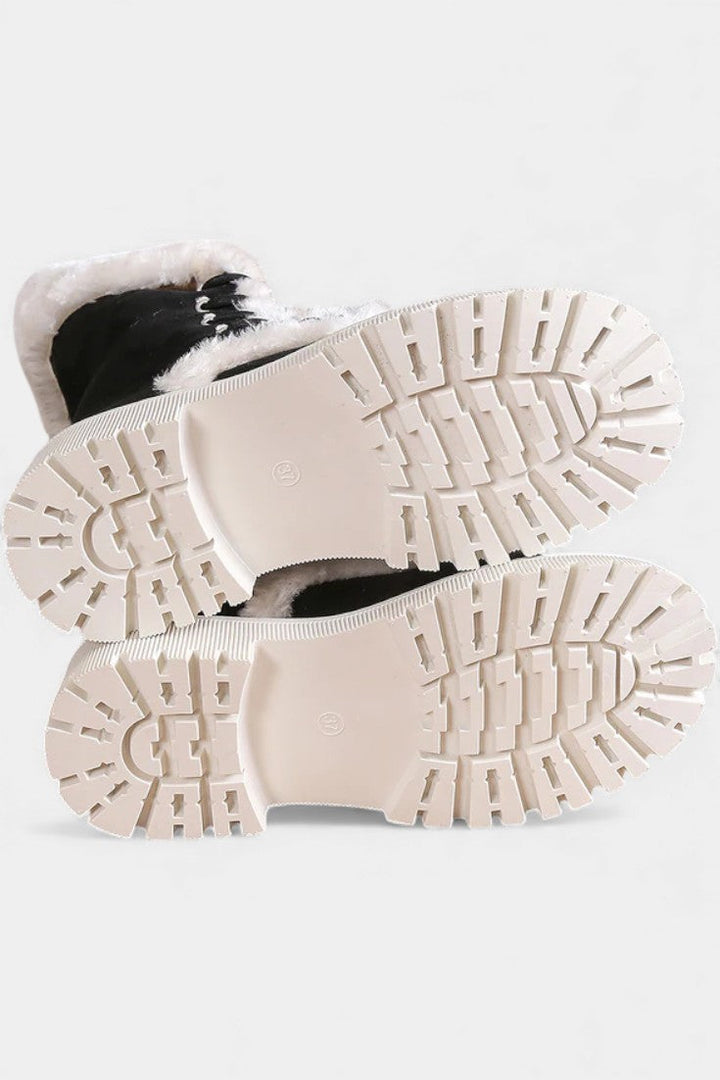 Giulia Lace-Up Mid-Calf Faux Fur Boots