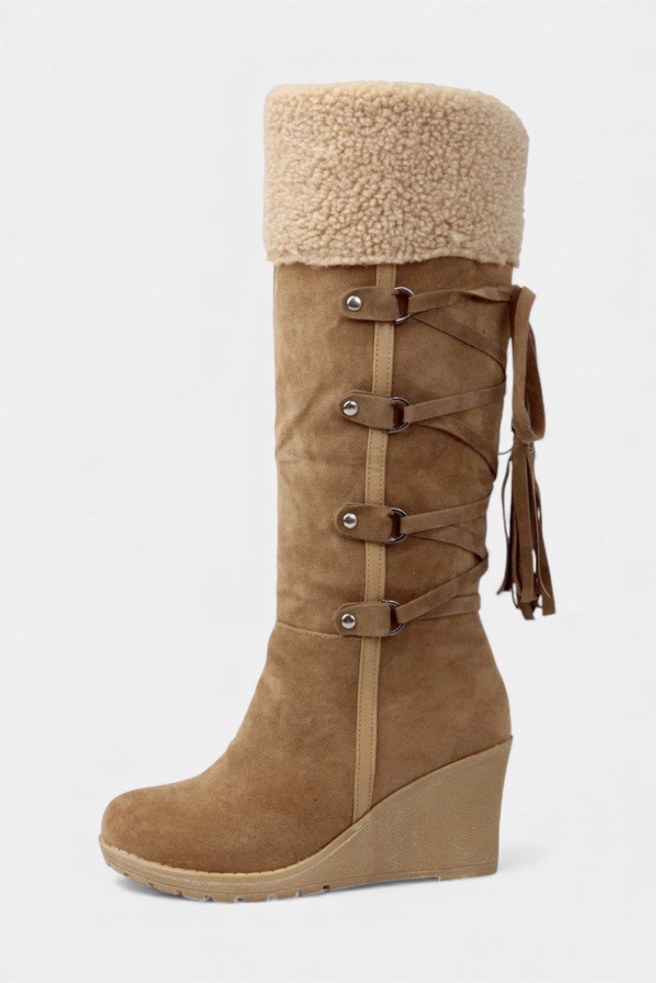 Gemma Wedge-Heeled Winter Boots with Cozy Fur Lining