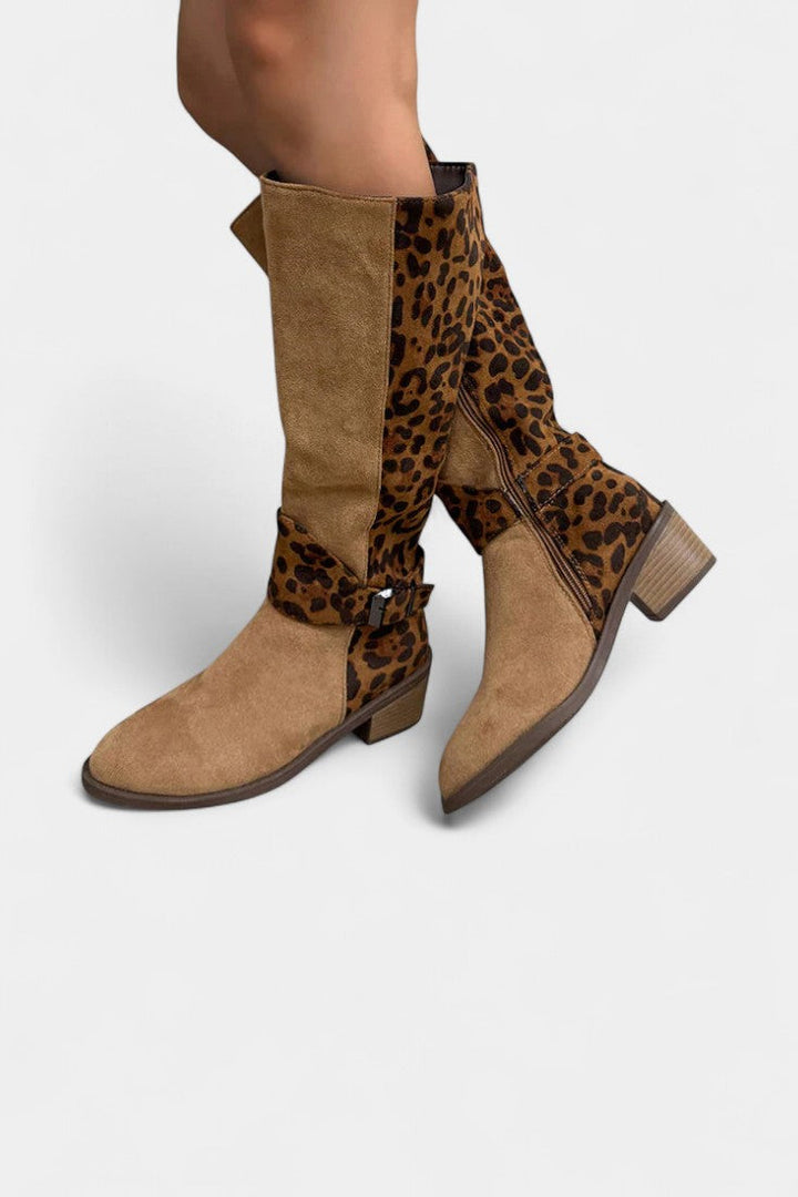 Flora Stylish and Cozy Leopard Print Boots