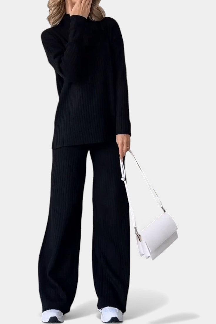 Concetta Stylish Casual Knit Set with Side Slit