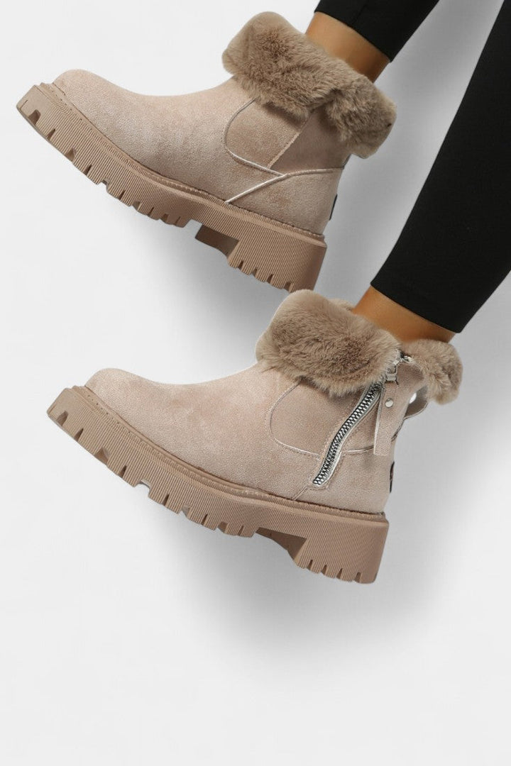 Fiorenza Fur-Trimmed High-Top Platform Snow Boots