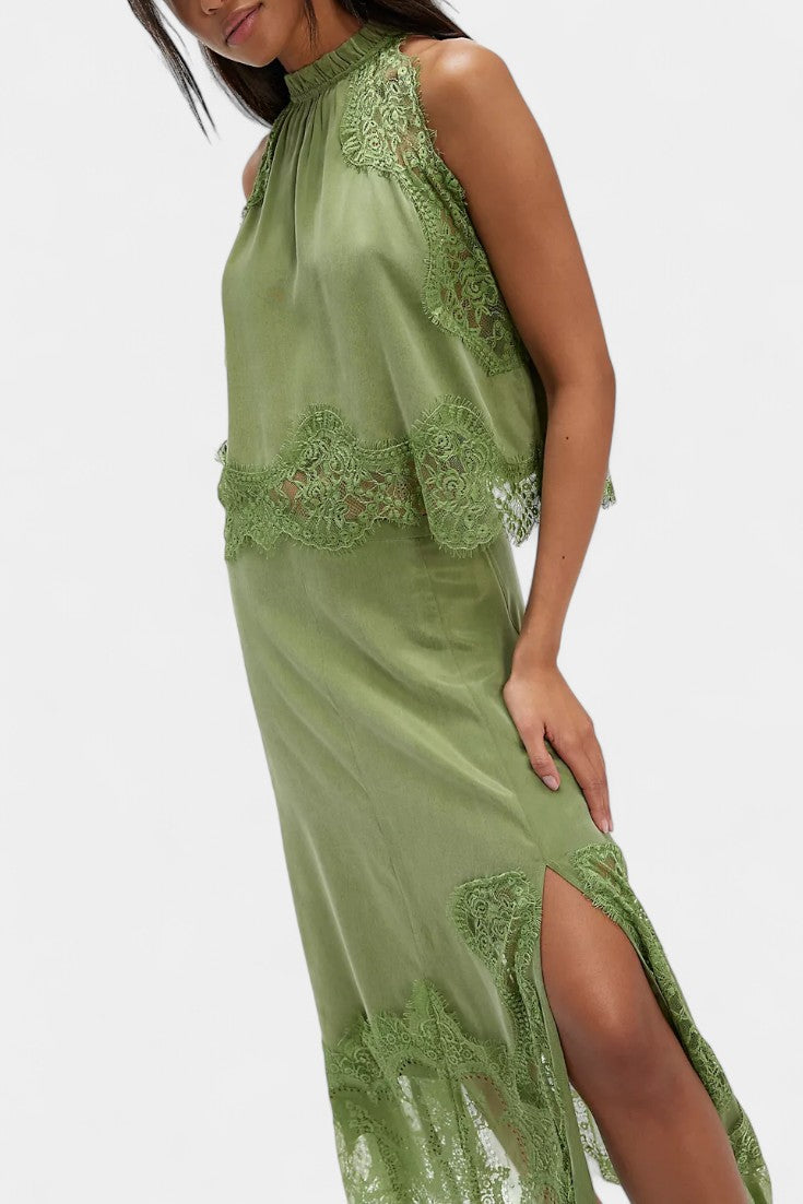 Lidia Midi Lace Skirt with Matching Top