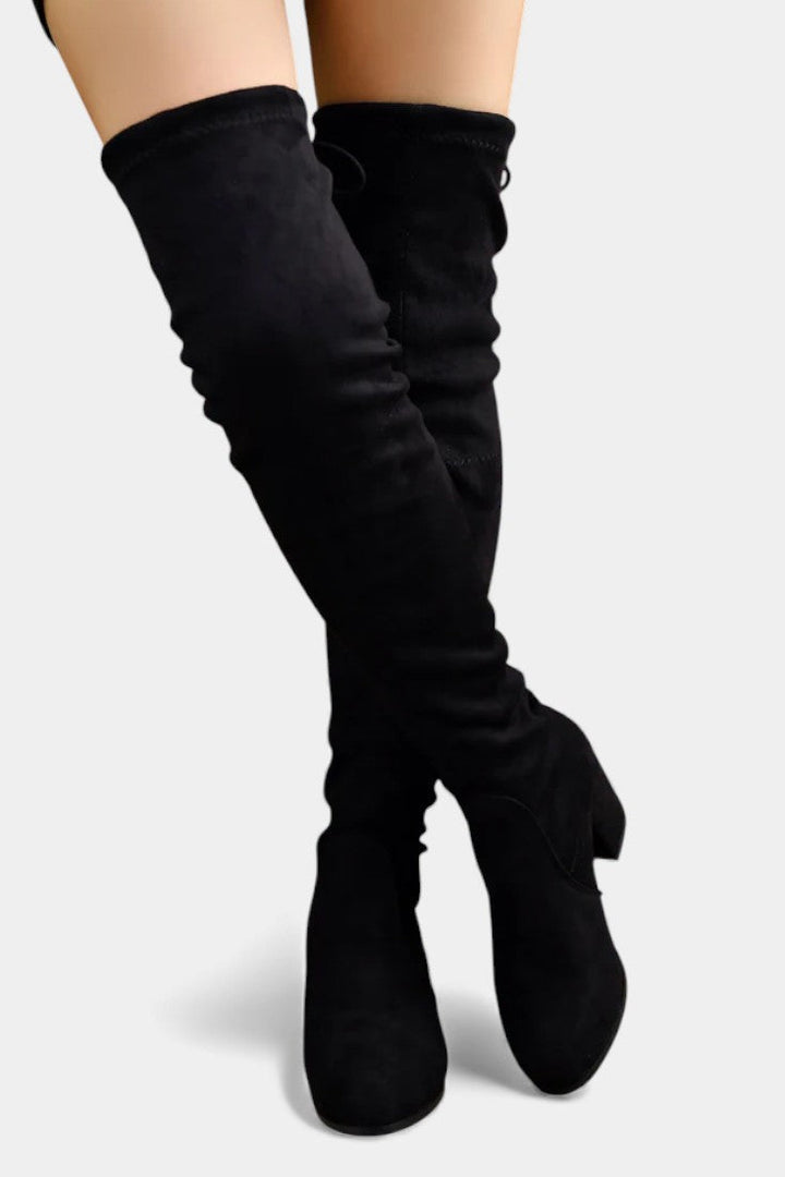 Ginevra Chunky-Heeled Thigh-High Boots