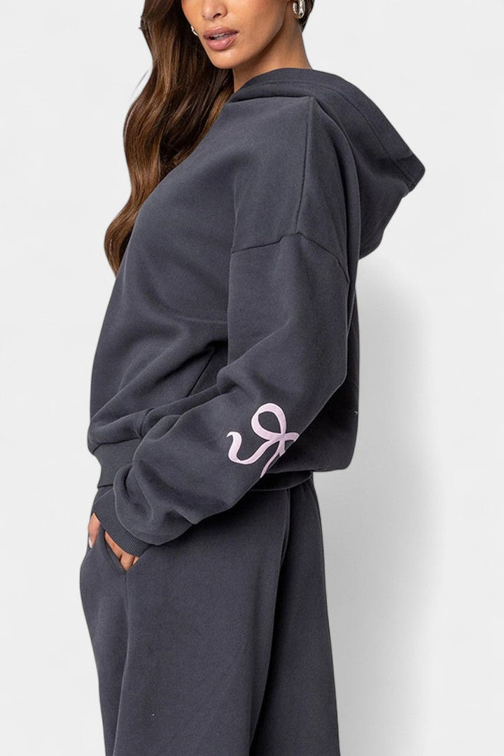 Elisabetta Relaxed Hoodie Ensemble with Flowing Trousers