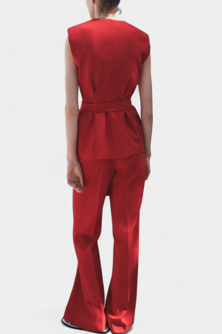 Patrizia Belted Gilet and Wide-Leg Pant Set