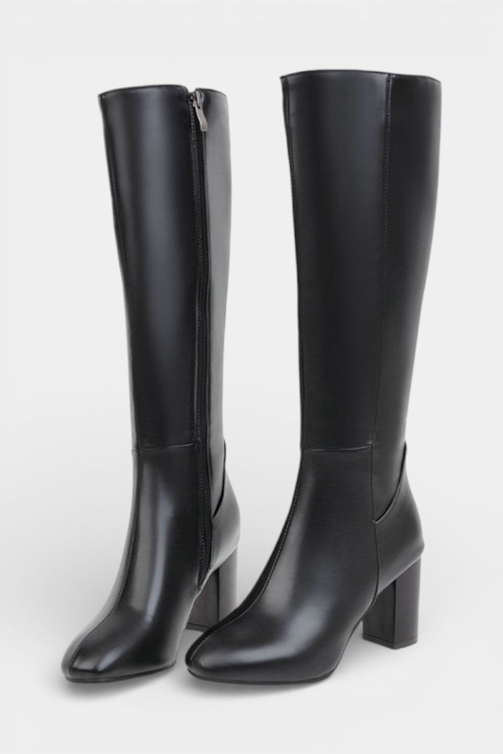 Giada Chic Zip Boots with Comfortable Block Heel