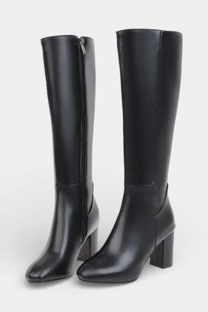 Giada Chic Zip Boots with Comfortable Block Heel