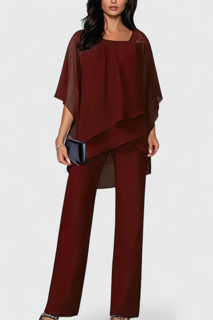 Flowy Off-Shoulder Two-Piece Simonetta Set