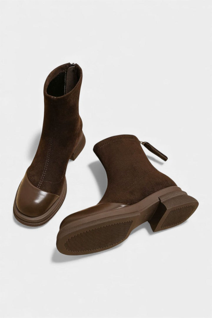 Sara Chunky Sole Ankle Boots with Buckle Accent