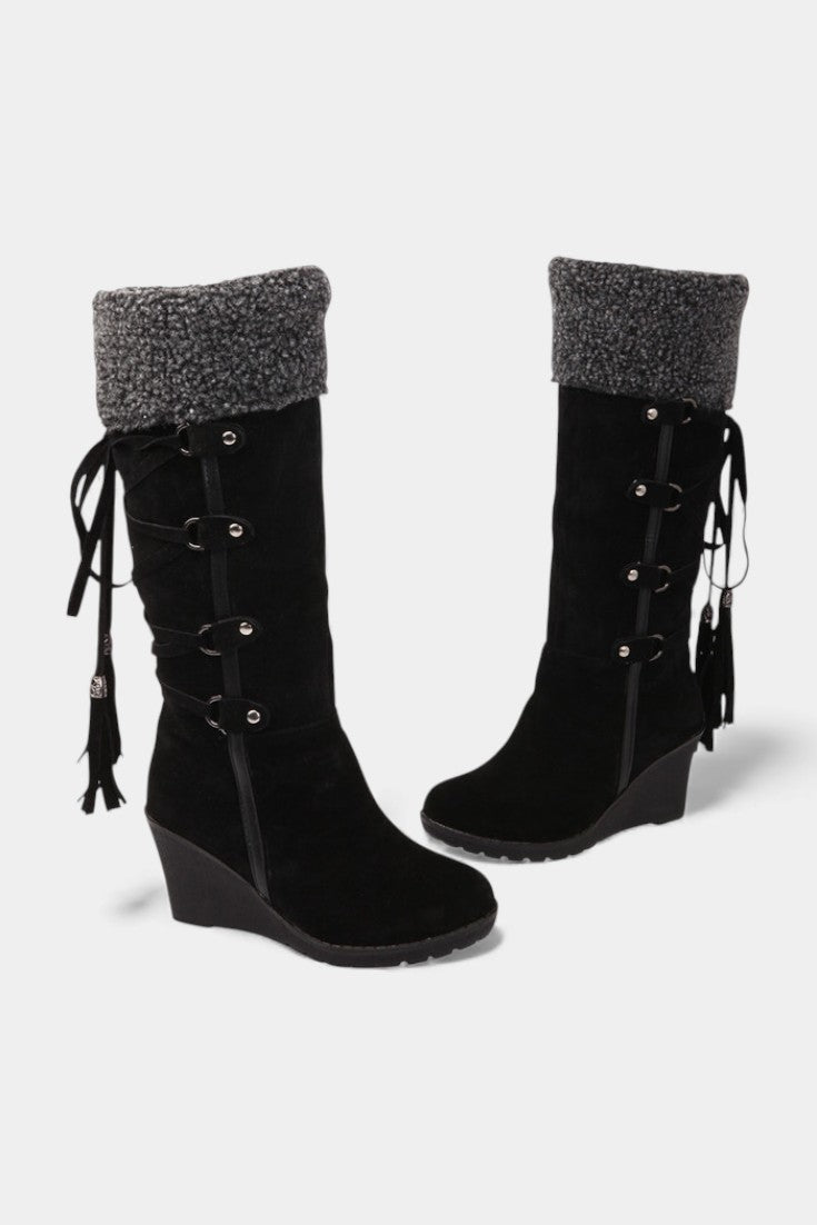 Gemma Wedge-Heeled Winter Boots with Cozy Fur Lining