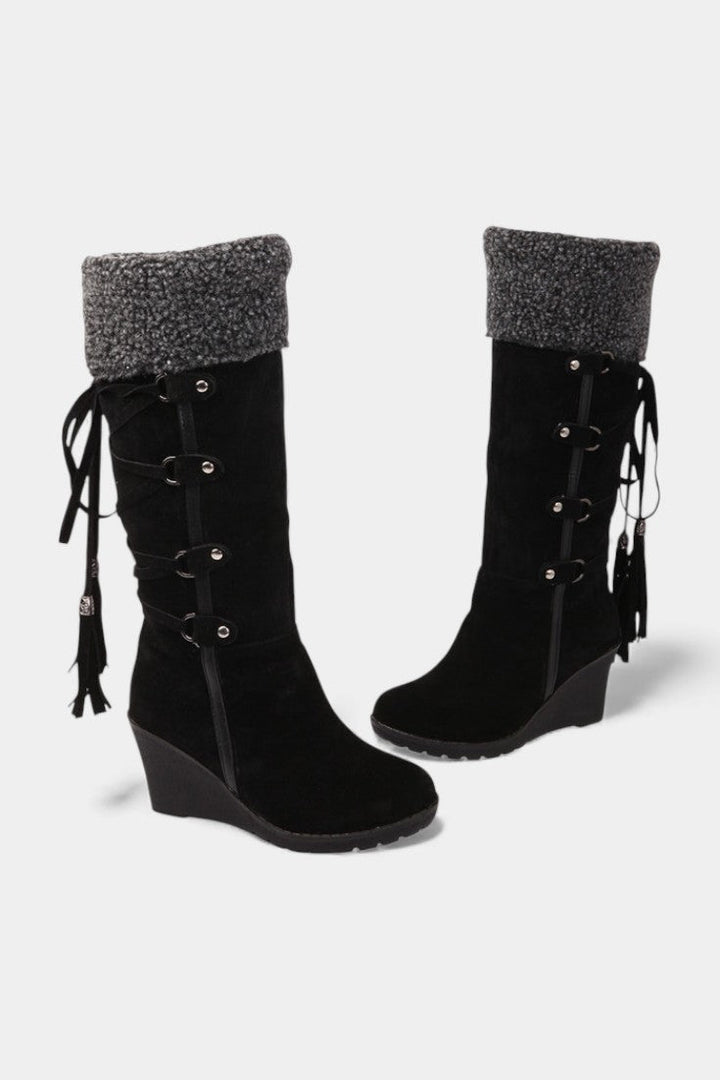 Gemma Wedge-Heeled Winter Boots with Cozy Fur Lining
