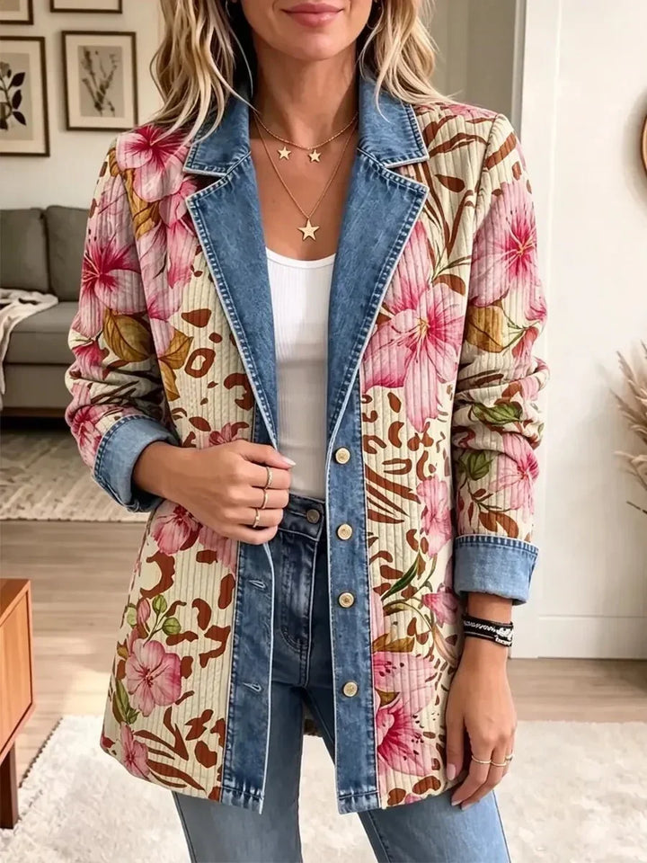 Raffaellina | Retro Floral Leopard-Print Jacket
